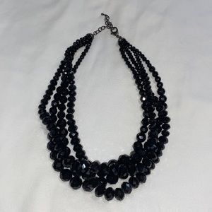 Black multi-layer bead necklace